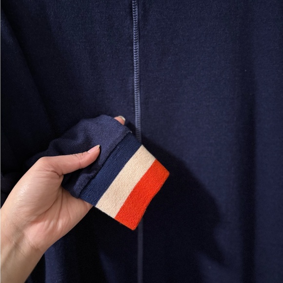 Sundry Dark Blue Crewneck Sweater with Sleeve  Details - Picture 3 of 4